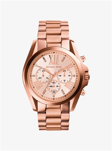 michael kors oversized bradshaw rose gold tone watch|michael kors watches for sale.